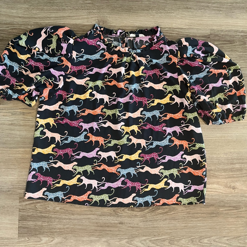 Colorful Leopard Print Blouse